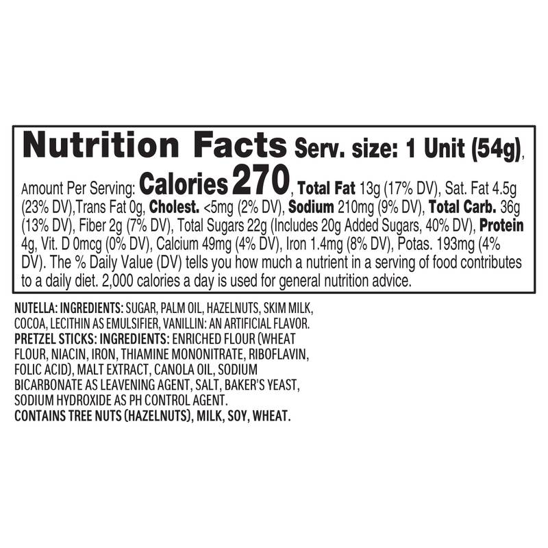 Nutella & GO! Hazelnut and Cocoa Spread with Pretzel Sticks, Snack Cup, 1.9 oz