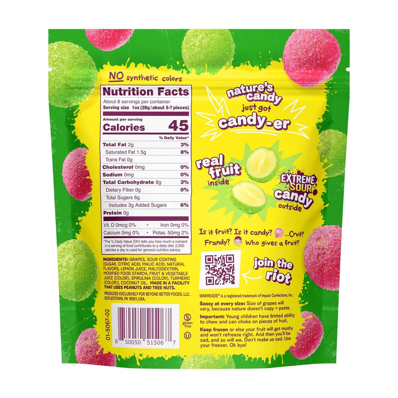 Fruit Riot x Warheads Extreme Sour Watermelon Blast Grapes