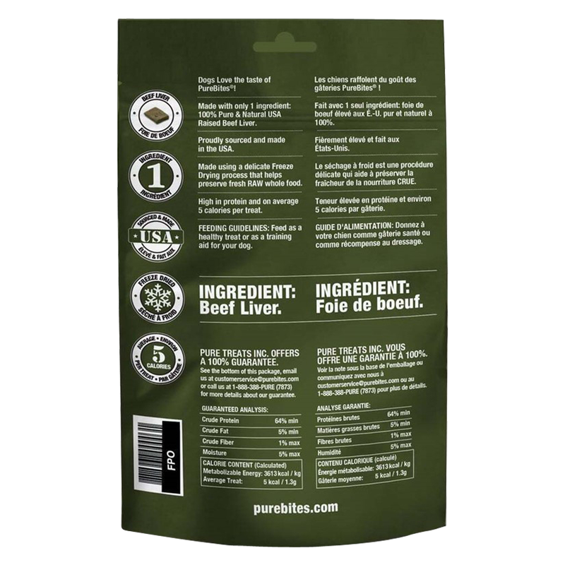 PureBites Beef & Liver Freeze Dried Raw Dog Treats 4.2 oz