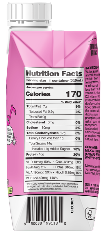 Bored Cow Animal-free Dairy Milk Strawberry 11oz Ctn