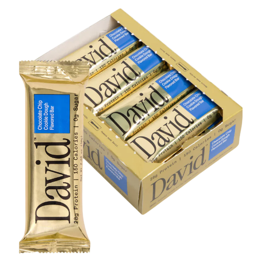 David Chocolate Chip Cookie Dough Protein Bar 12ct