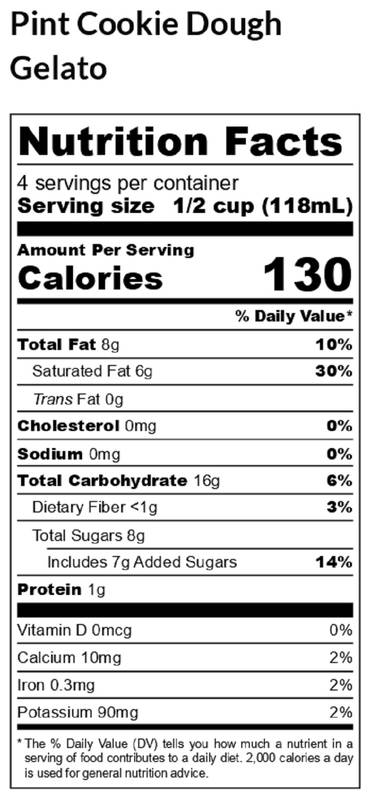 Green Girl Bakeshop Cookie Dough Gelato Pint