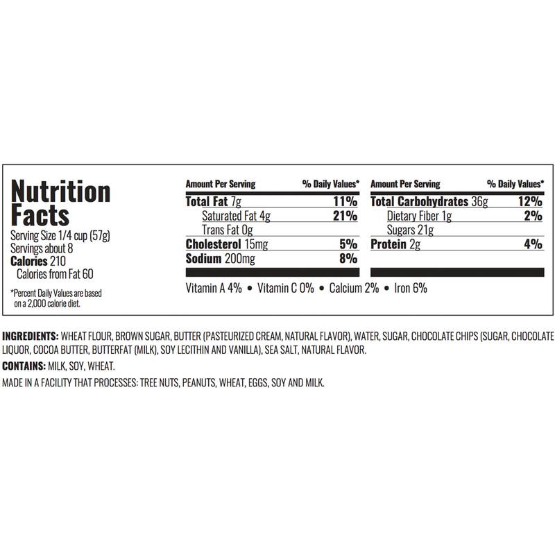 The Cookie Dough Cafe Chocolate Chip Gourmet Edible Cookie Dough 16oz