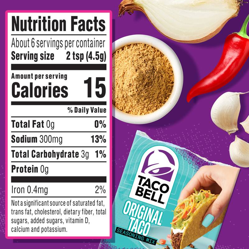 Kraft Heinz Taco Bell Original Seasonings Mix, 1oz.