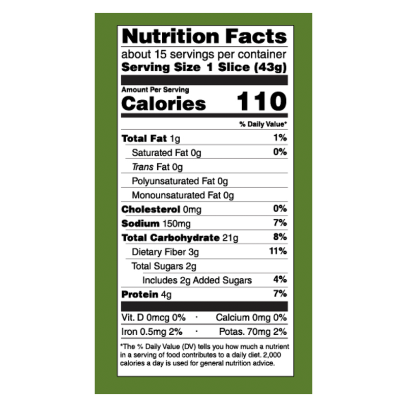 Rudi's Organic Frozen Honey Sweet 100% Whole Wheat - 22oz