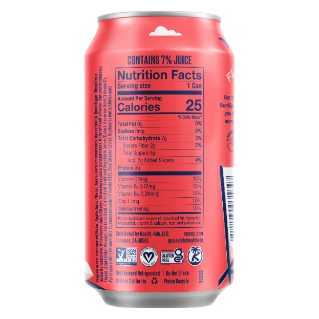 Sunsip Soda Strawberry Vanilla 11.5oz Can