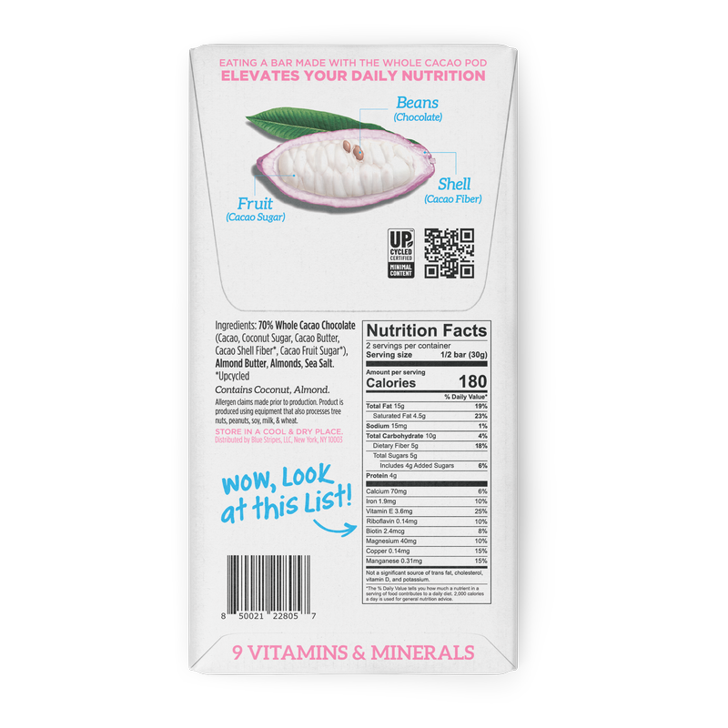 Blue Stripes Chocolate Bar Almond Butter, 2.1 oz