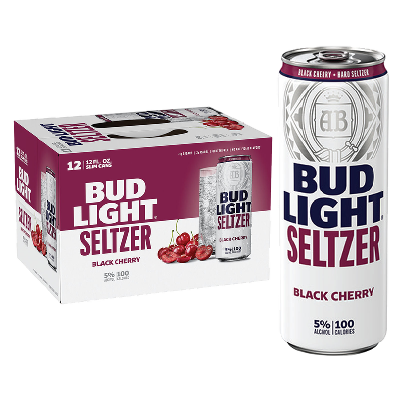Bud Light Hard Seltzer Black Cherry 12pk 12oz Slim Cans 5% ABV