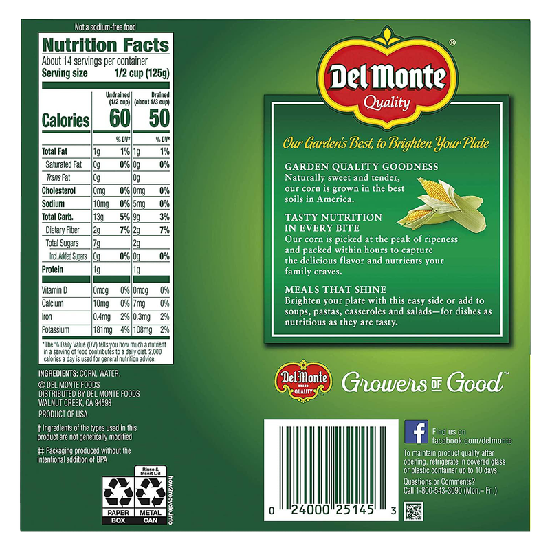 Del Monte Golden Sweet Whole Kernel Corn 15.25oz