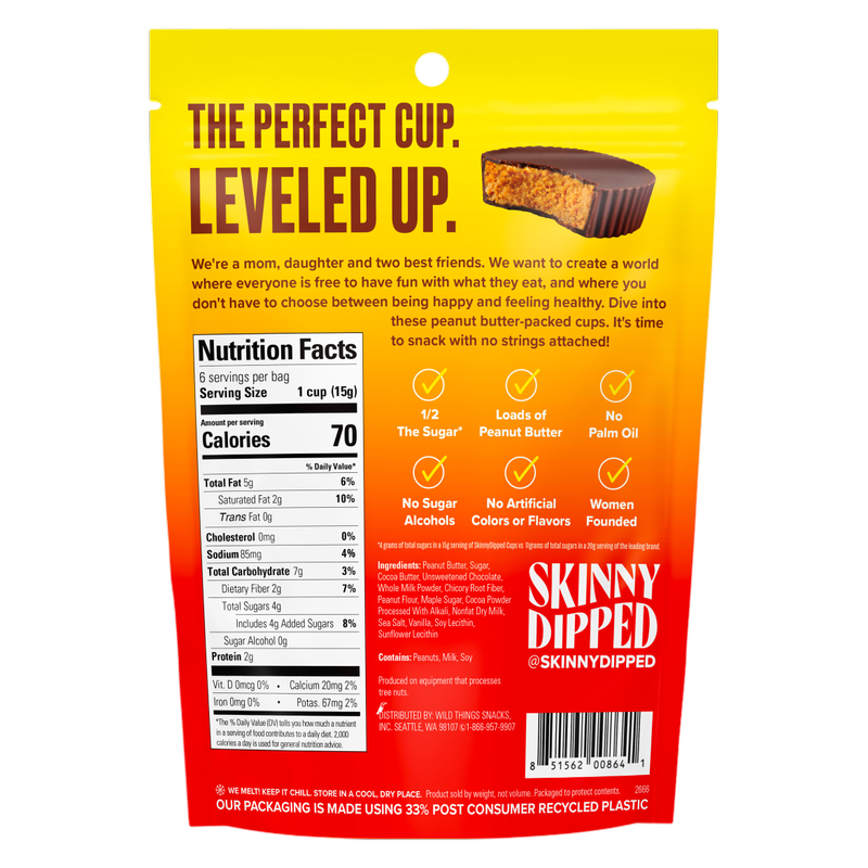 SkinnyDipped Milk Chocolate Peanut Butter Cups, 3.17oz
