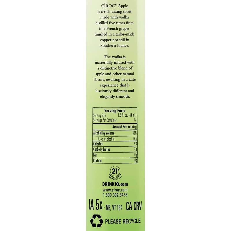 Ciroc Apple Vodka 750ml (70 Proof)