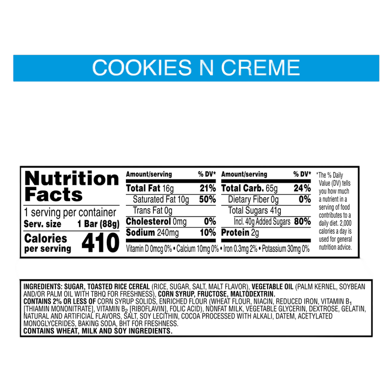 Kellogg's Rice Krispies Treats Crispy Marshmallow Squares Dunk'd Cookies N Crème Bar 3.1oz
