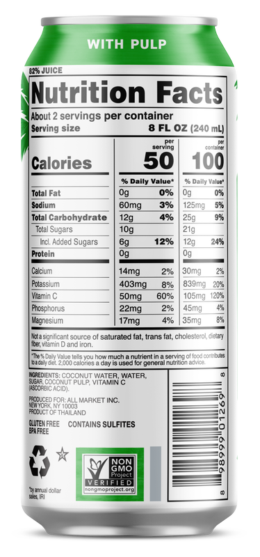 Vita Coco Coconut Juice 16.9oz Can