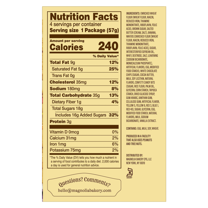 Magnolia Bakery Banana Pudding Cookies - Confetti With White Chocolate Chips 4ct 8oz Carton