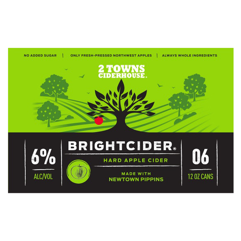 2 Towns BrightCider 6pk 12oz Can 6.0% ABV