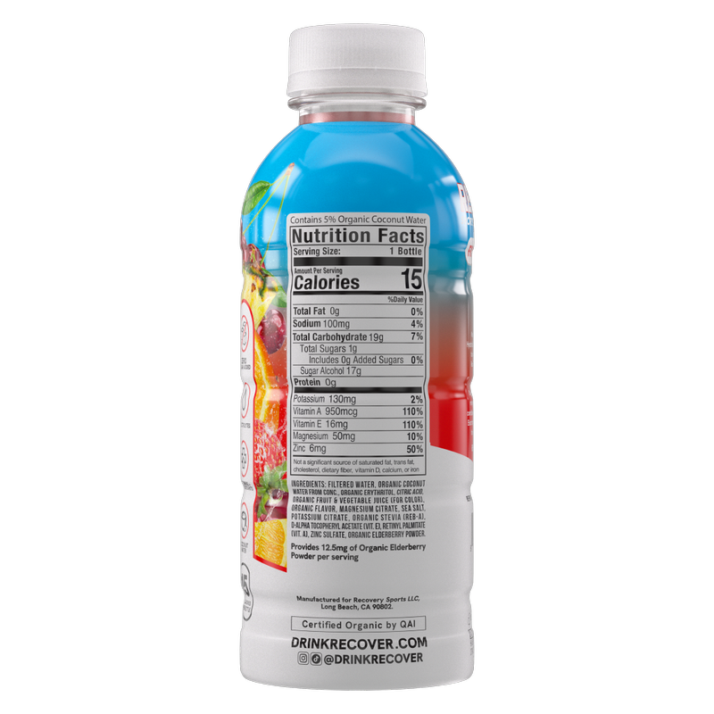 Recover 180 Organic Fruit Punch Sports Drink 16.9oz Btl