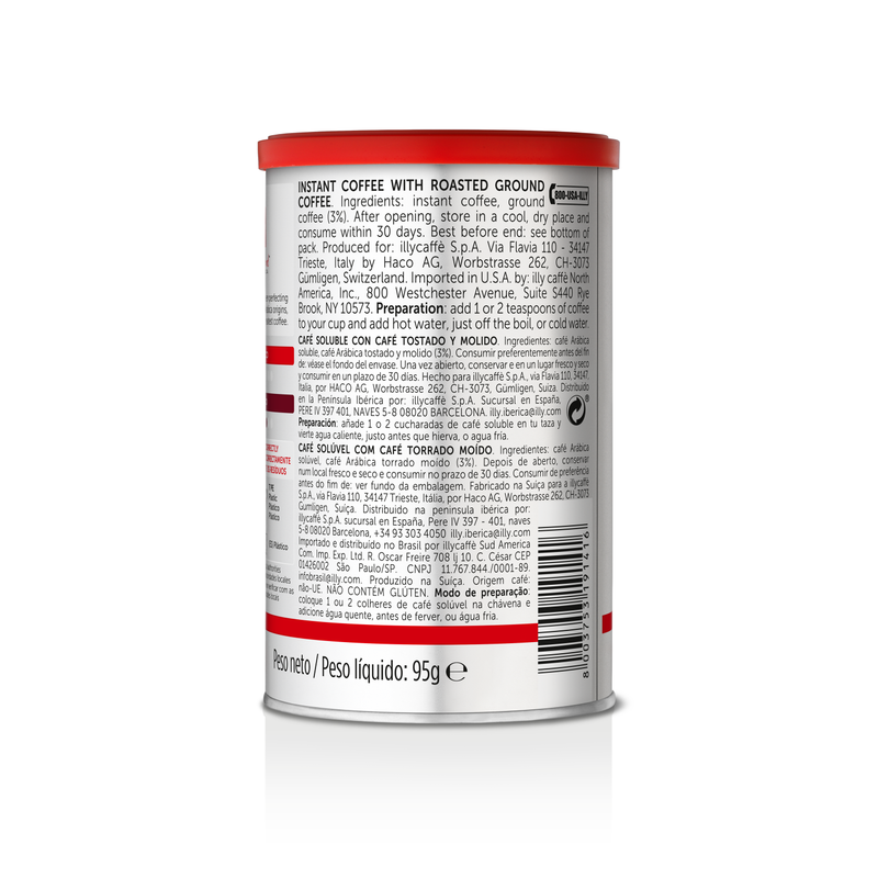 Illy Classico Instant Coffee 3.3oz Can