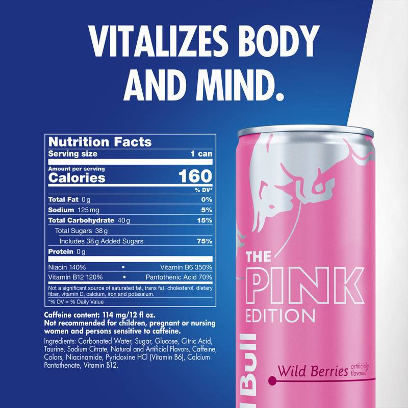 Red Bull Pink Edition Wild Berries 12oz Can