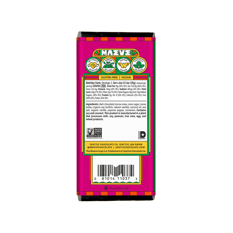 MAEVE Mexican Hot Chocolate Truffle Bar, 2.5 oz