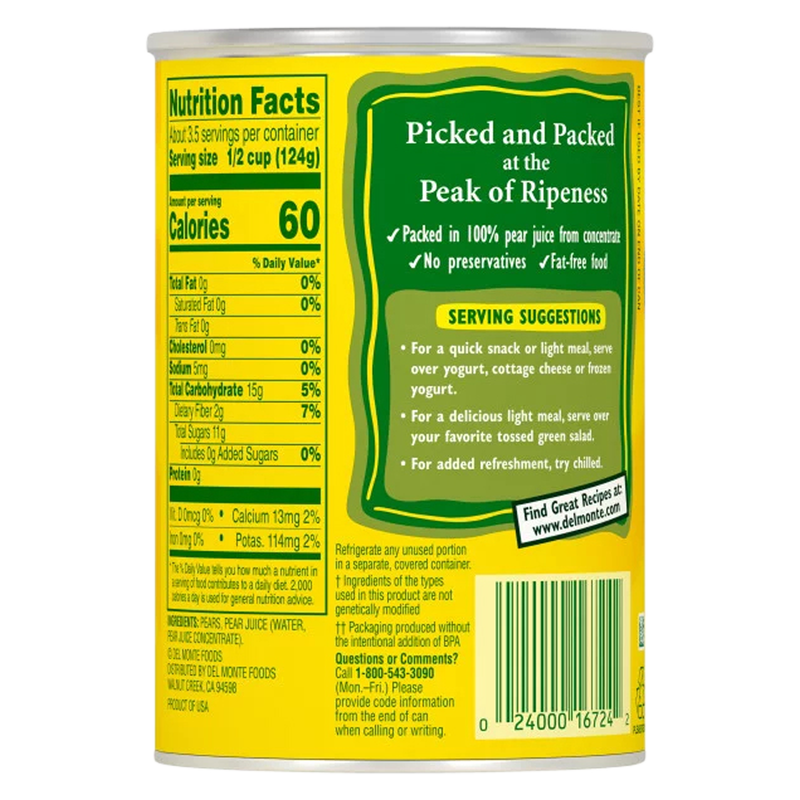 Del Monte Large Pear Halves 15.25oz