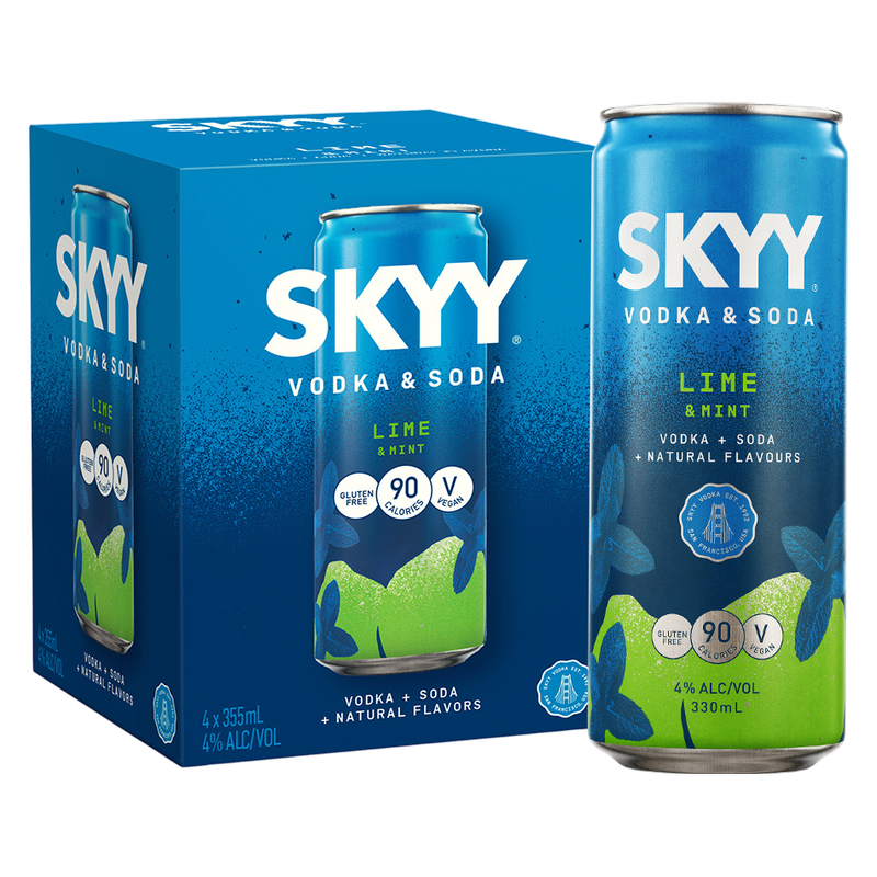 Skyy Cocktail Lime & Mint 4pk 355ml Can