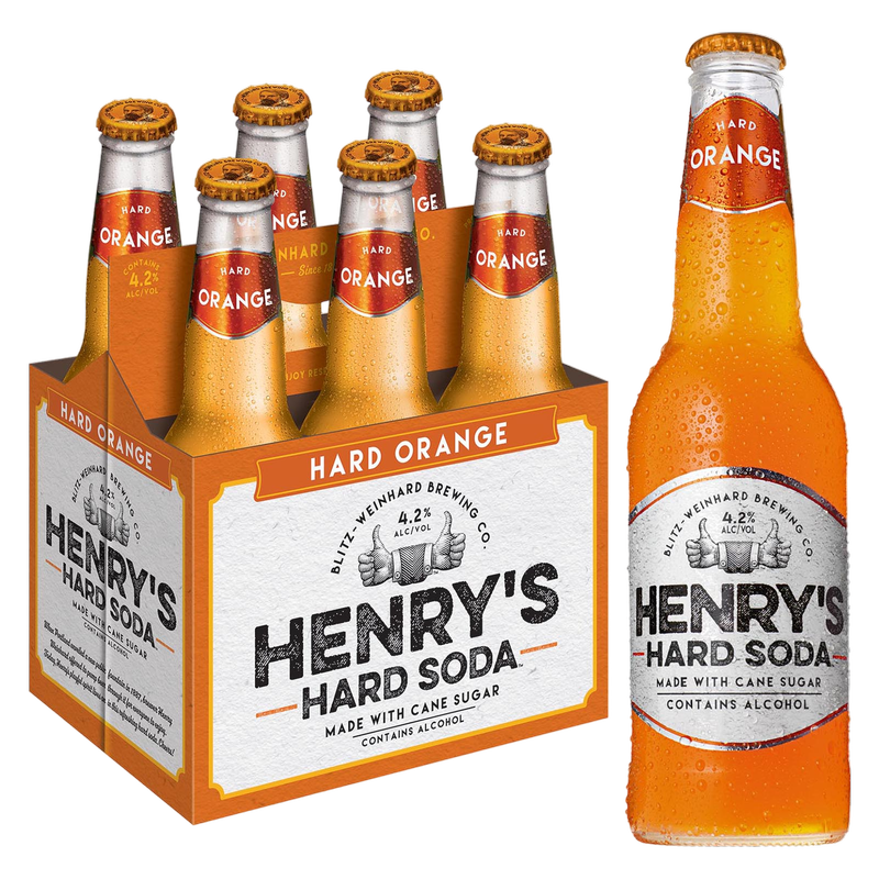 Henry's Hard Orange Soda 6pk 12oz Btl 4.2% ABV