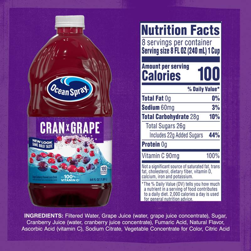 Ocean Spray Cran Grape Juice 64oz Btl