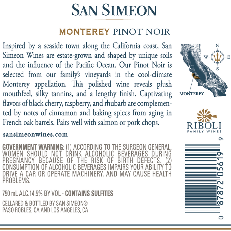 San Simeon Pinot Noir 750ml