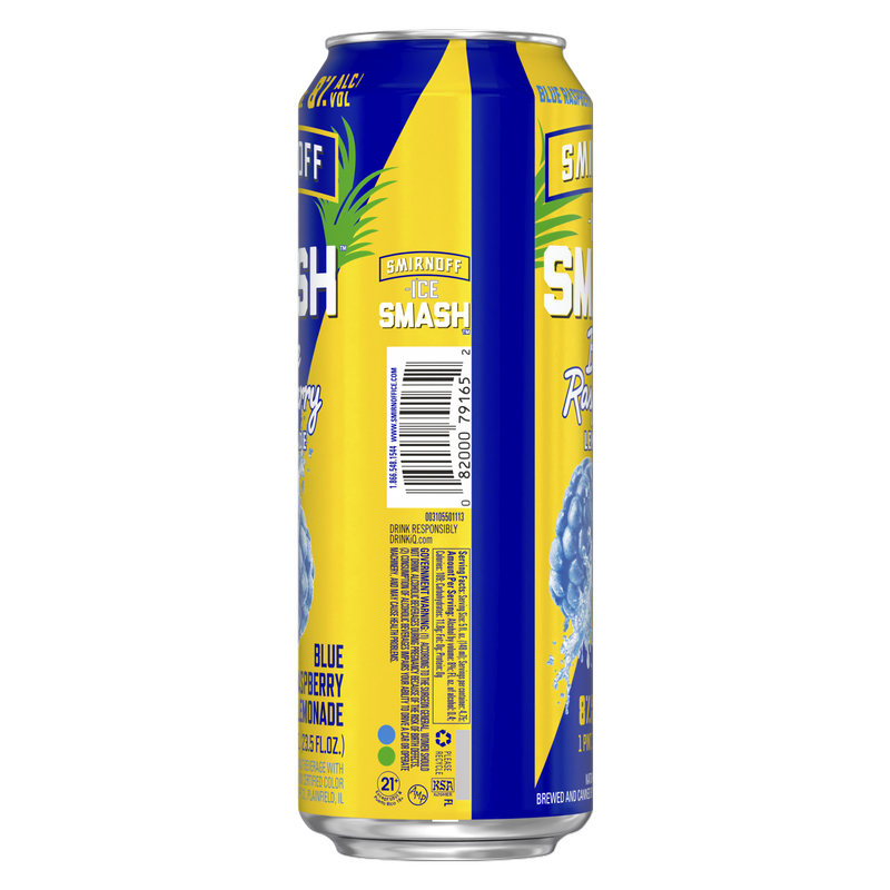 Smirnoff Smash Blue Raspberry & Lemonade 23.5oz Can