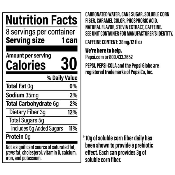 Pepsi Prebiotic Cola 8pk 12oz Can