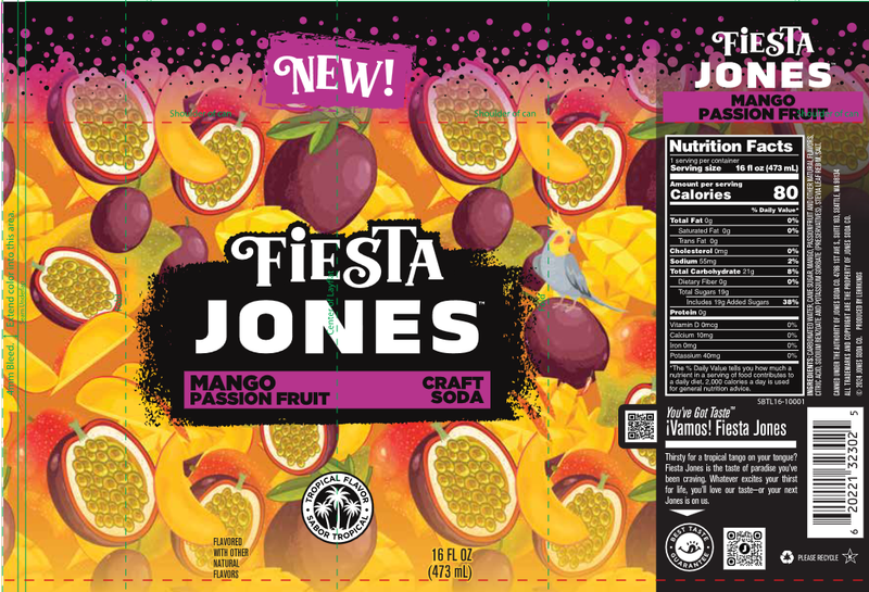 Jones Fiesta Mango Passion Fruit 16oz Can