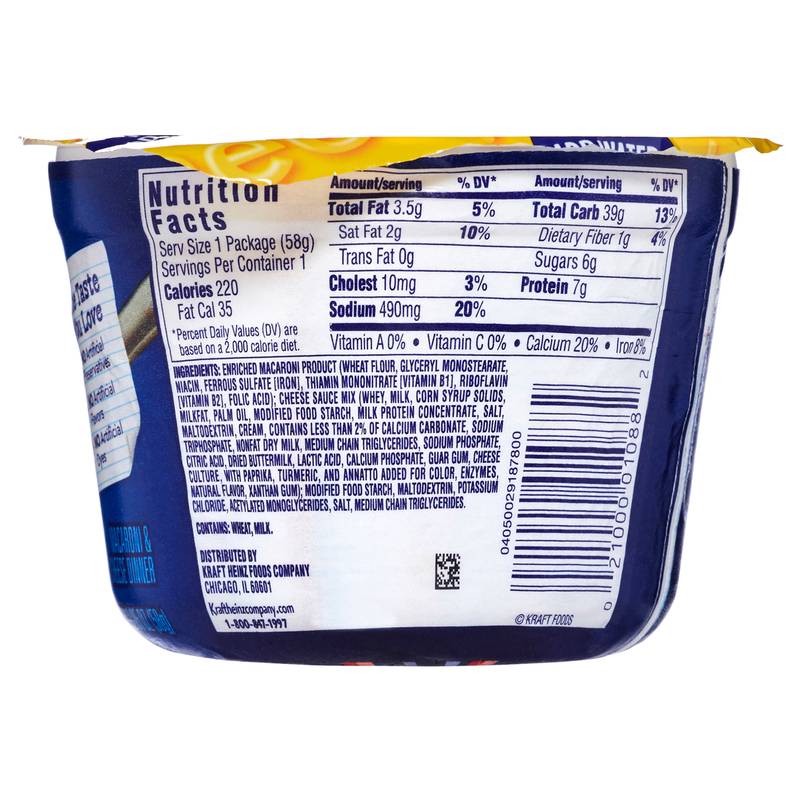 Kraft Mac & Triple Cheese Cup 2.05oz
