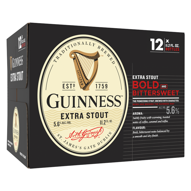 Guinness Extra Stout 12pk 11.2oz Btls 5.6% ABV