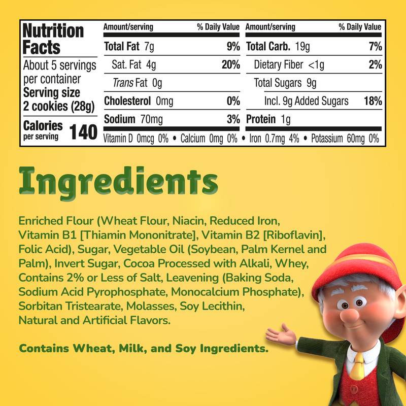 Keebler Fudge Stripes Original Shortbread Cookies, King Size, 4.75 oz