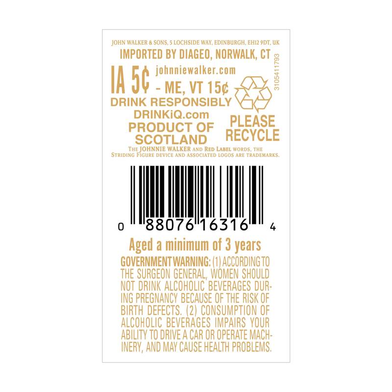 Johnnie Walker Red Label Scotch 1.75L (80 Proof)