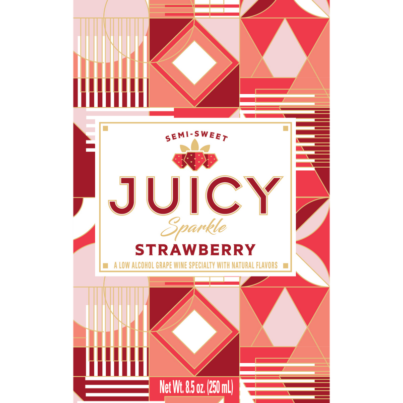 Juicy Sparkle Strawberry Sparkling Wine Can 2pk 250ml