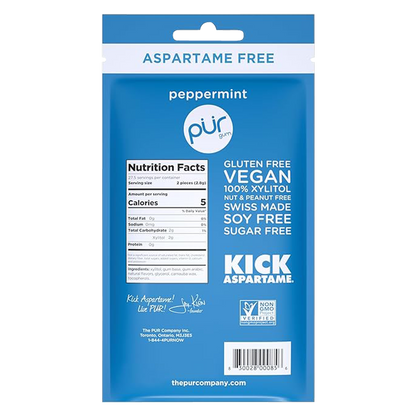 Pur Aspartame Free Peppermint Gum 55ct