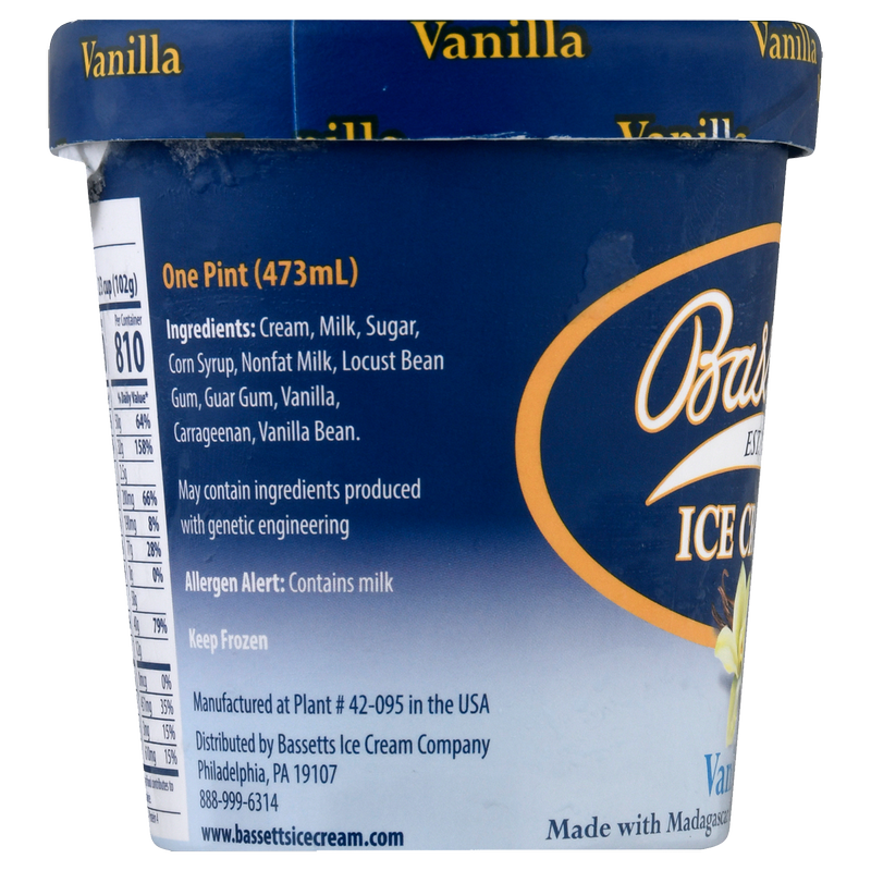 Bassetts Vanilla Ice Cream Pint 16oz