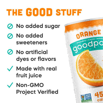 GoodPop Orange Juice & Bubbly Water Water 6pk 7.5oz Mini Can