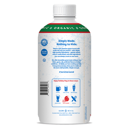 MALK Organic Almond Holiday Nog 28oz Btl
