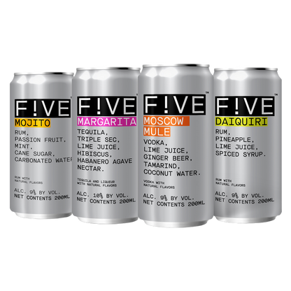 FIVE Drinks Cocktail Variety 8pk 200ml Can 9%-10% ABV