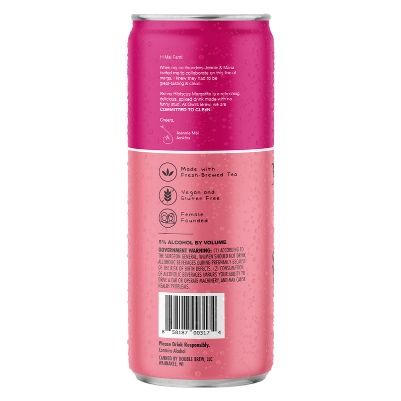 Owl's Brew Skinny Hibiscus Margarita 4pk 12oz Can 5% ABV