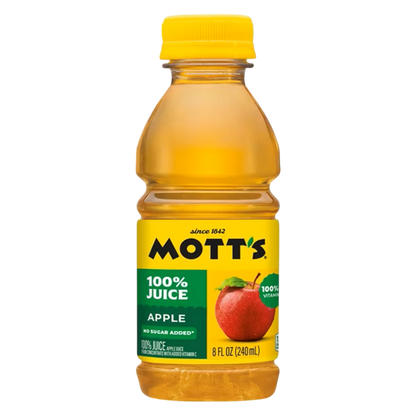 Mott's 100% Original Apple Juice, 8 fl oz bottles, 6 pack