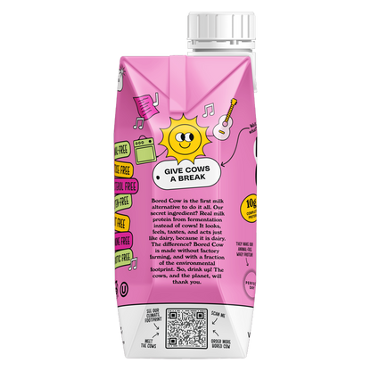 Bored Cow Animal-free Dairy Milk Strawberry 11oz Ctn