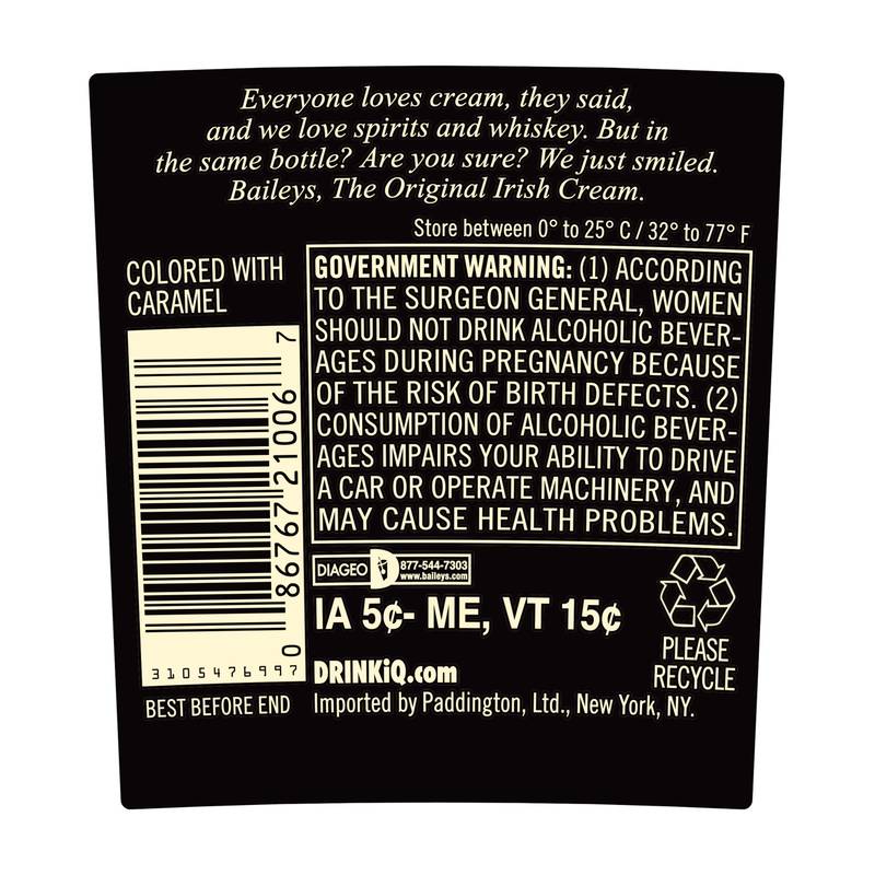 Baileys Original Irish Cream Liqueur 750 mL (34 Proof)