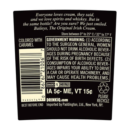 Baileys Original Irish Cream Liqueur 750 mL (34 Proof)