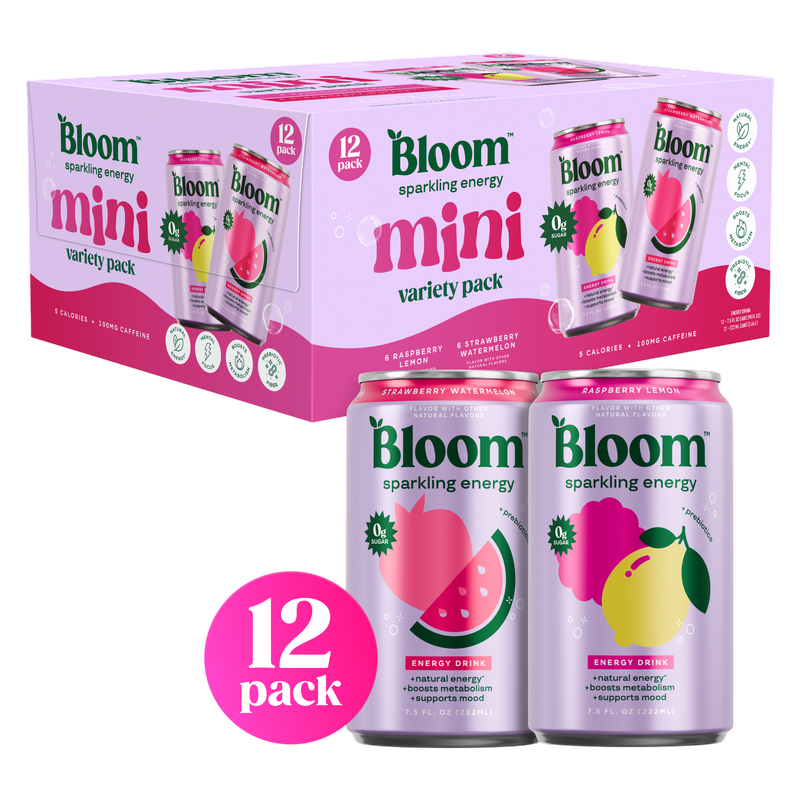 Bloom Sparkling Energy Mini Variety 7.5oz 12pk