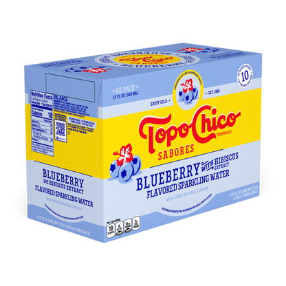Topo Chico Sabores Blueberry with Hibiscus Extract Flavored Sparkling Water 8pk 12oz Can