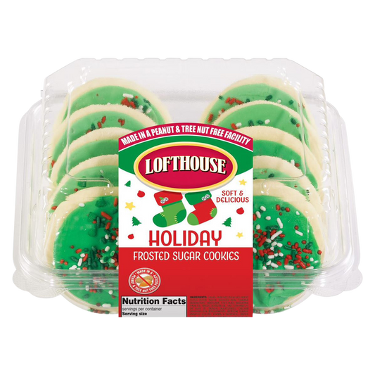 Lofthouse Holiday Green Frosted Sugar Cookies 13.5oz Tray