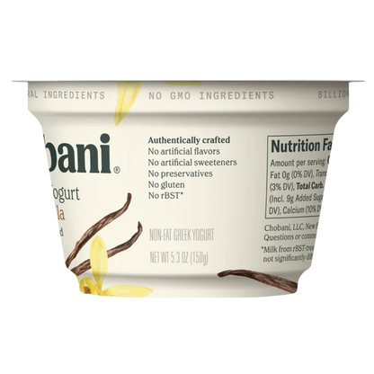 Chobani Vanilla Nonfat Greek Yogurt - 5.3oz
